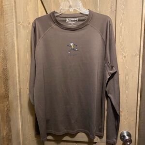 Life is Good Shirt Mens XLarge Brown Crew Neck Hiking Outdoors Running Man